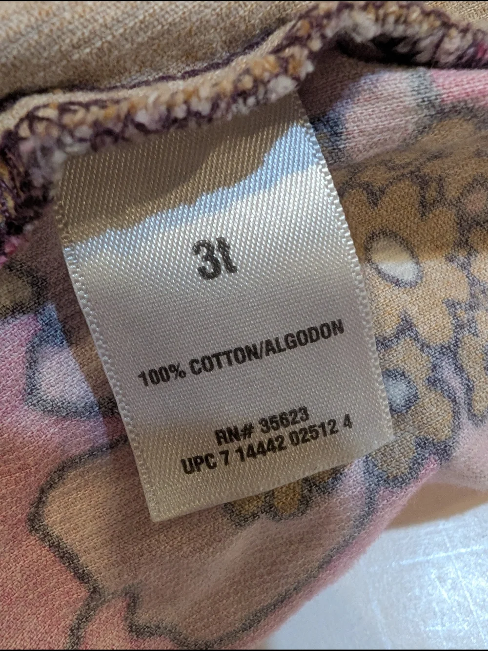 Carter's Corduroy Dress 3T, Pink Brown Retro Floral Print